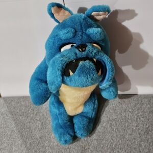 Toy BULL DOG Plush  12" Blue Stuffed Animal